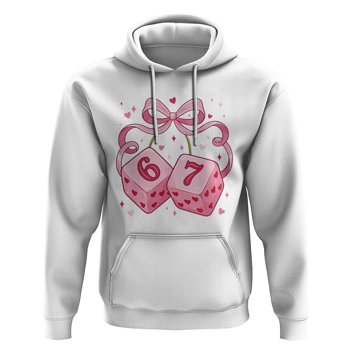 Funny 67 Dice Valentines Day Six Seven Meme Coquette Hoodie