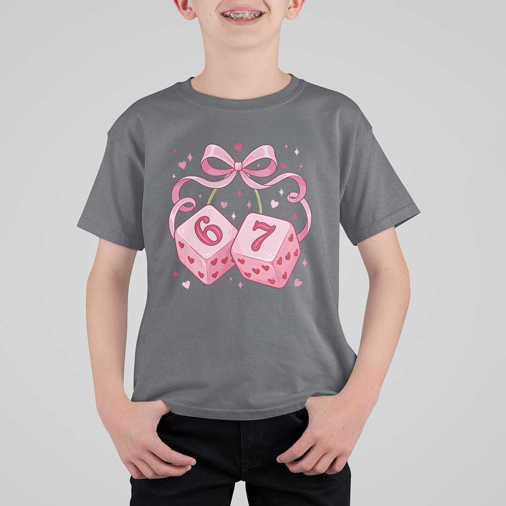 Funny 67 Dice Valentines Day Six Seven Meme Coquette T Shirt For Kid