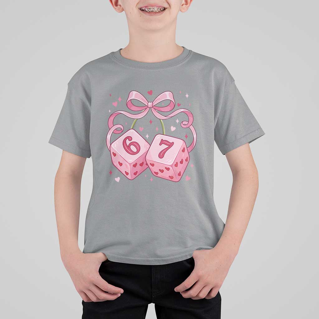 Funny 67 Dice Valentines Day Six Seven Meme Coquette T Shirt For Kid