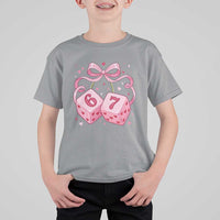 Funny 67 Dice Valentines Day Six Seven Meme Coquette T Shirt For Kid