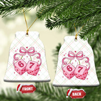 Funny 67 Dice Valentines Day Six Seven Meme Coquette Ceramic Ornament
