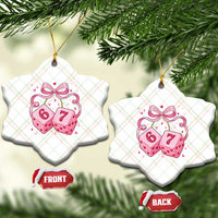Funny 67 Dice Valentines Day Six Seven Meme Coquette Ceramic Ornament