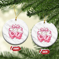 Funny 67 Dice Valentines Day Six Seven Meme Coquette Ceramic Ornament