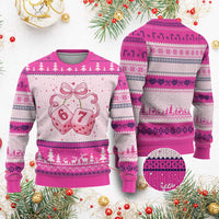 Funny 67 Dice Valentines Day Six Seven Meme Coquette Ugly Christmas Sweater