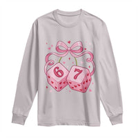 Funny 67 Dice Valentines Day Six Seven Meme Coquette Long Sleeve Shirt