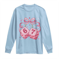 Funny 67 Dice Valentines Day Six Seven Meme Coquette Long Sleeve Shirt