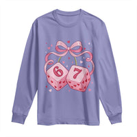 Funny 67 Dice Valentines Day Six Seven Meme Coquette Long Sleeve Shirt