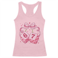 Funny 67 Dice Valentines Day Six Seven Meme Coquette Racerback Tank Top