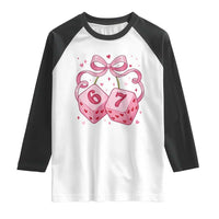 Funny 67 Dice Valentines Day Six Seven Meme Coquette Raglan Shirt