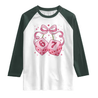 Funny 67 Dice Valentines Day Six Seven Meme Coquette Raglan Shirt