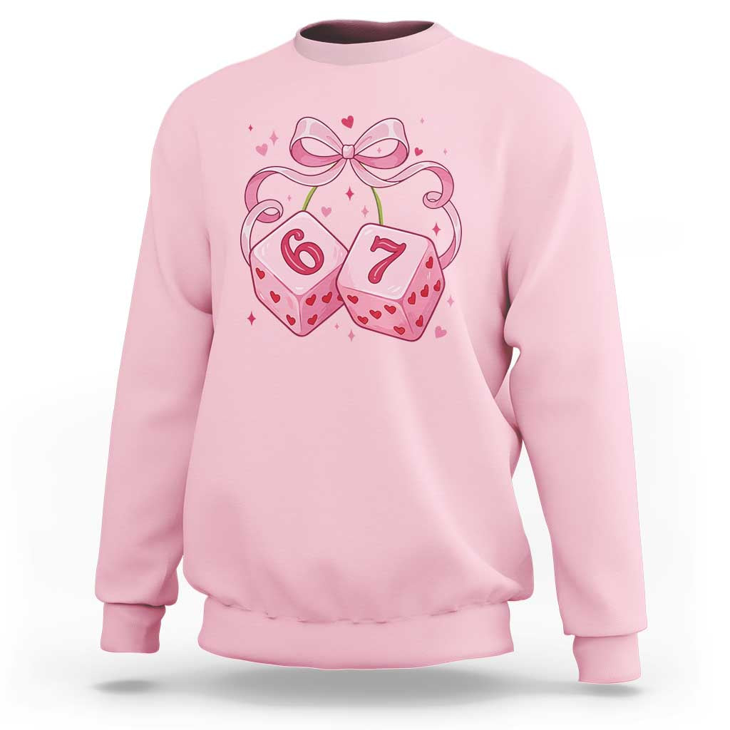 Funny 67 Dice Valentines Day Six Seven Meme Coquette Sweatshirt