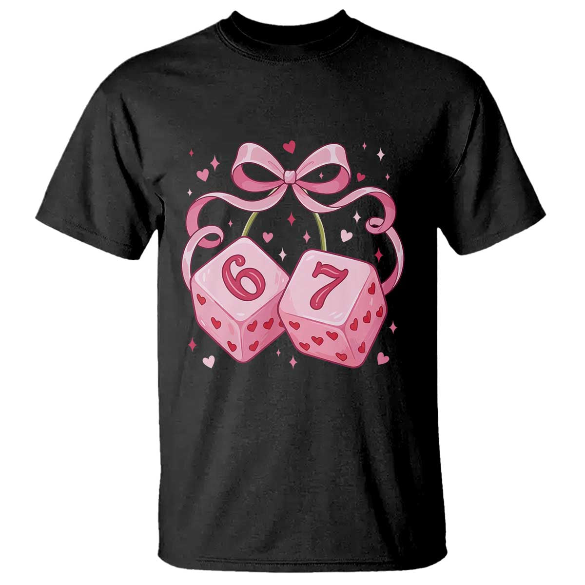 Funny 67 Dice Valentines Day Six Seven Meme Coquette T Shirt