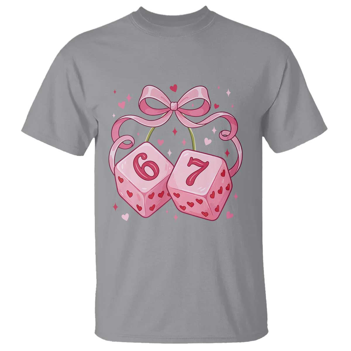 Funny 67 Dice Valentines Day Six Seven Meme Coquette T Shirt