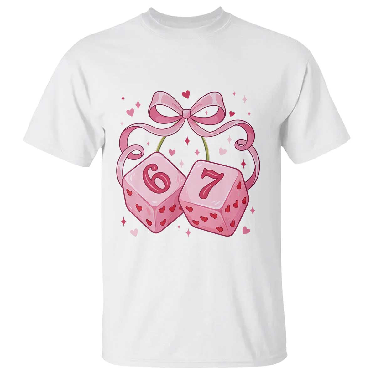 Funny 67 Dice Valentines Day Six Seven Meme Coquette T Shirt