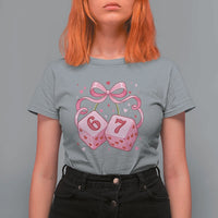 Funny 67 Dice Valentines Day Six Seven Meme Coquette T Shirt For Women
