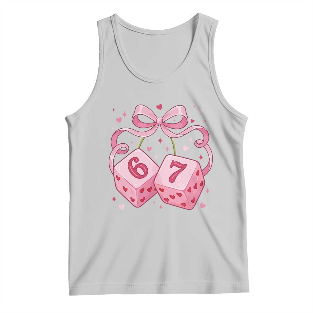 Funny 67 Dice Valentines Day Six Seven Meme Coquette Tank Top