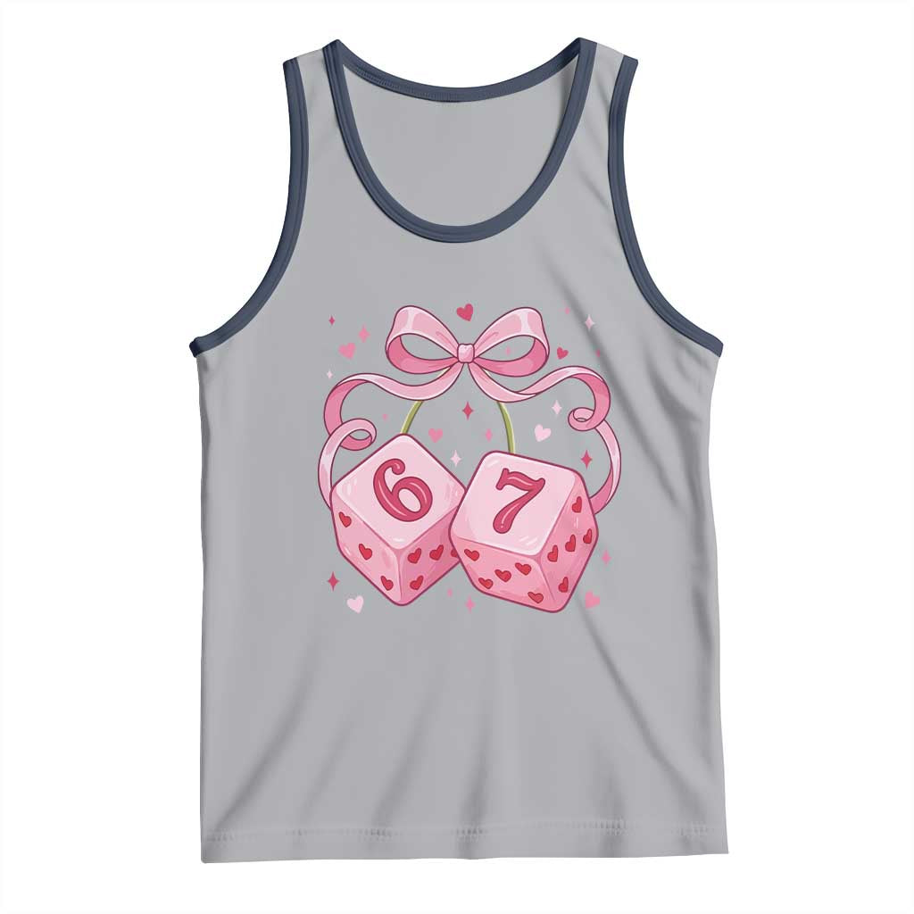 Funny 67 Dice Valentines Day Six Seven Meme Coquette Tank Top