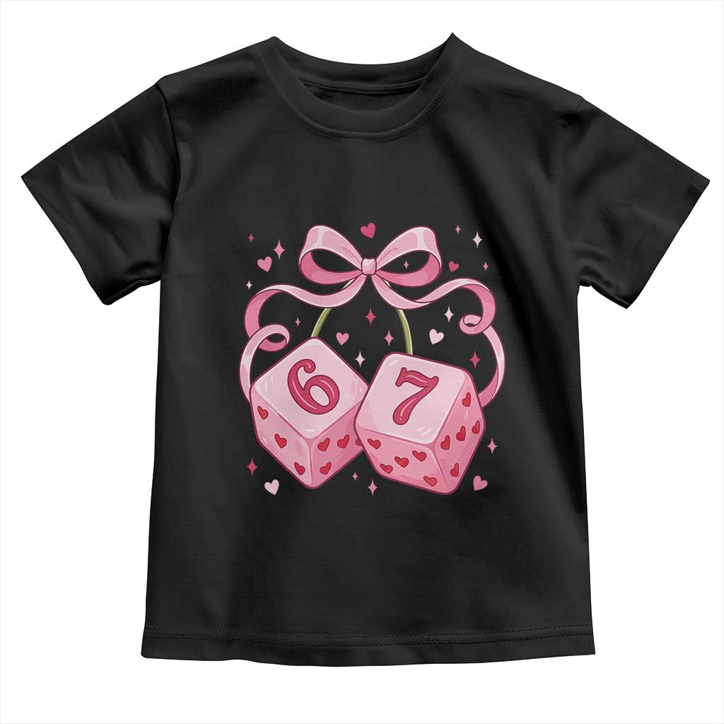 Funny 67 Dice Valentines Day Six Seven Meme Coquette Toddler T Shirt
