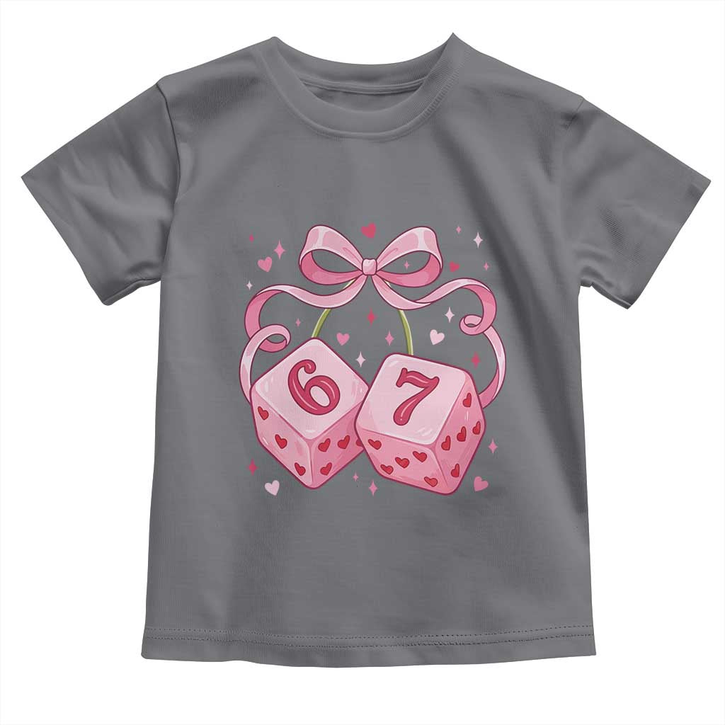 Funny 67 Dice Valentines Day Six Seven Meme Coquette Toddler T Shirt