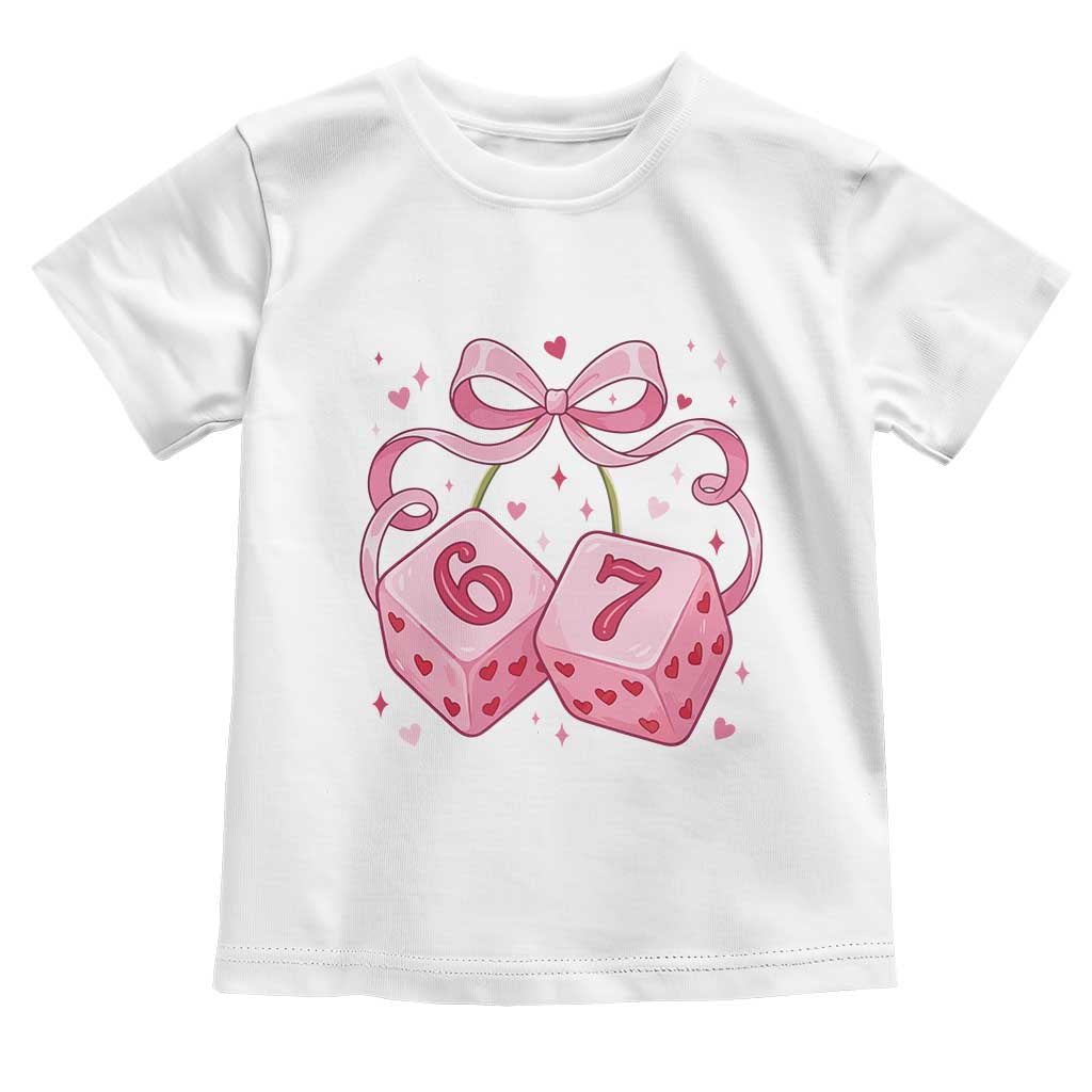 Funny 67 Dice Valentines Day Six Seven Meme Coquette Toddler T Shirt
