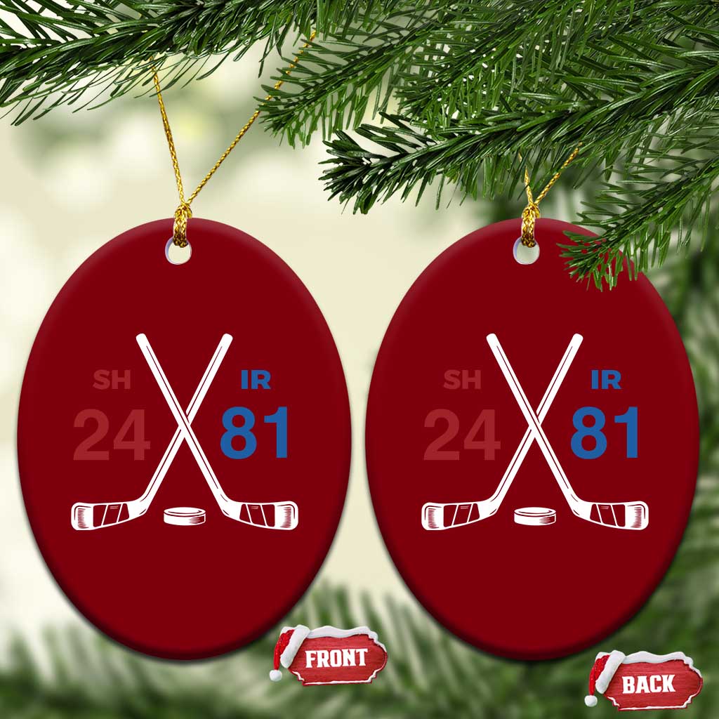 Funny Romance Hockey Ceramic Ornament 24 81 Numbers Sport Ice Hockey Team - Wonder Print Shop