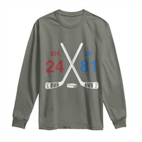 Funny Romance Hockey Long Sleeve Shirt 24 81 Numbers Sport Ice Hockey Team - Wonder Print Shop