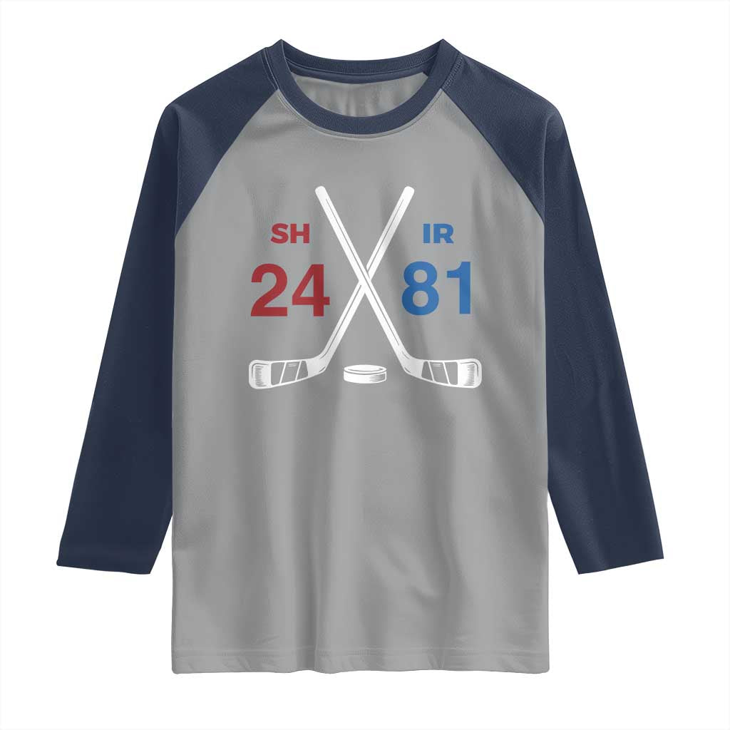 Funny Romance Hockey Raglan Shirt 24 81 Numbers Sport Ice Hockey Team - Wonder Print Shop