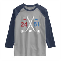 Funny Romance Hockey Raglan Shirt 24 81 Numbers Sport Ice Hockey Team - Wonder Print Shop