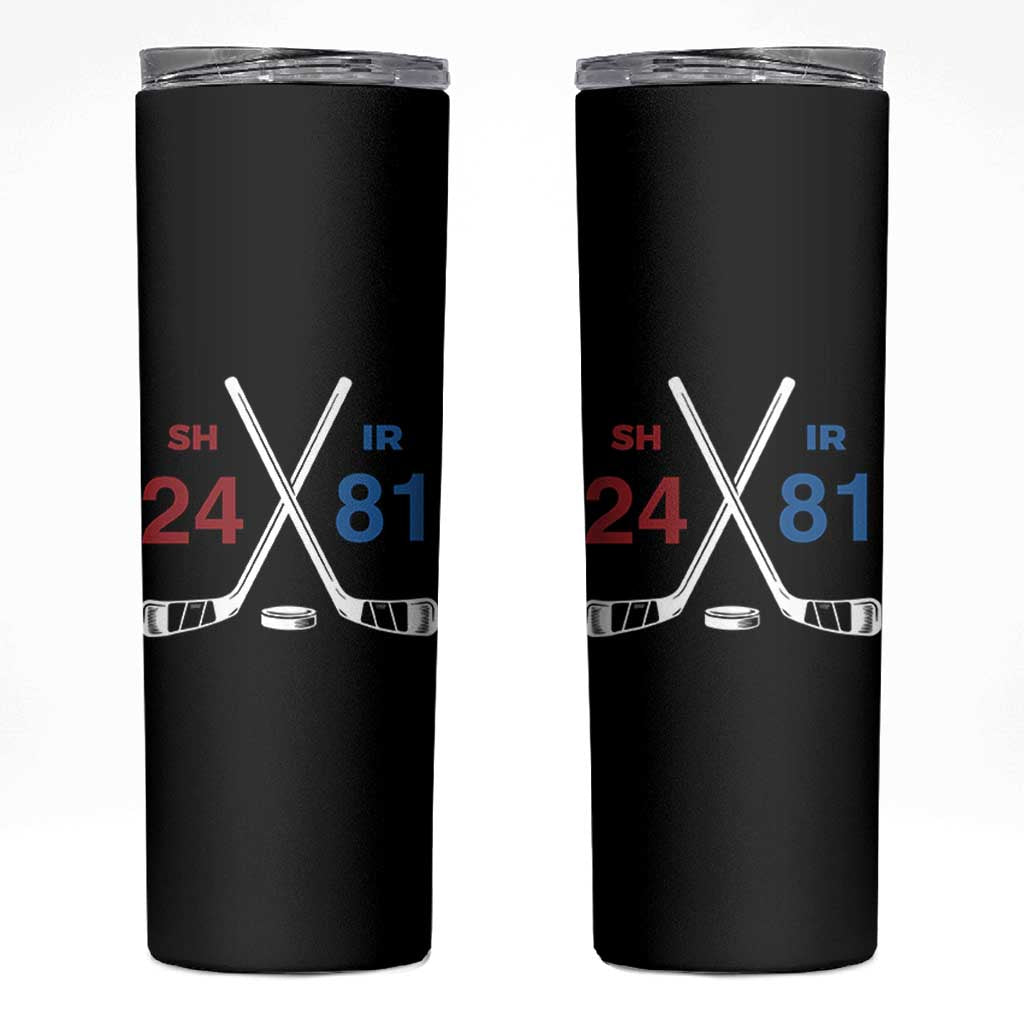 Funny Romance Hockey Skinny Tumbler 24 81 Numbers Sport Ice Hockey Team - Wonder Print Shop