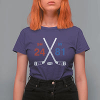 Funny Romance Hockey T Shirt For Women 24 81 Numbers Sport Ice Hockey Team - Wonder Print Shop