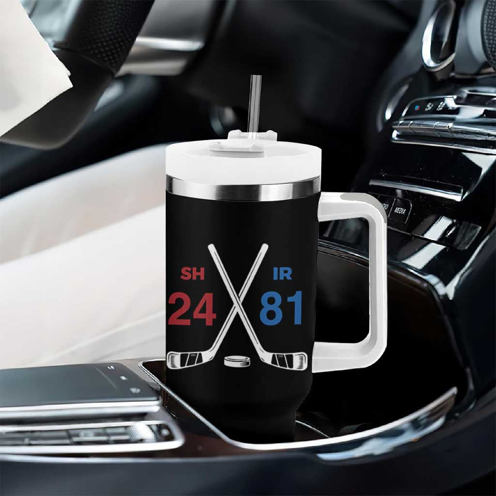 Funny Romance Hockey Tumbler With Handle 24 81 Numbers Sport Ice Hockey Team - Wonder Print Shop
