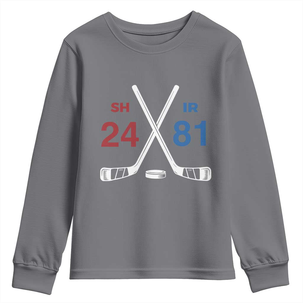 Funny Romance Hockey Youth Sweatshirt 24 81 Numbers Sport Ice Hockey Team - Wonder Print Shop