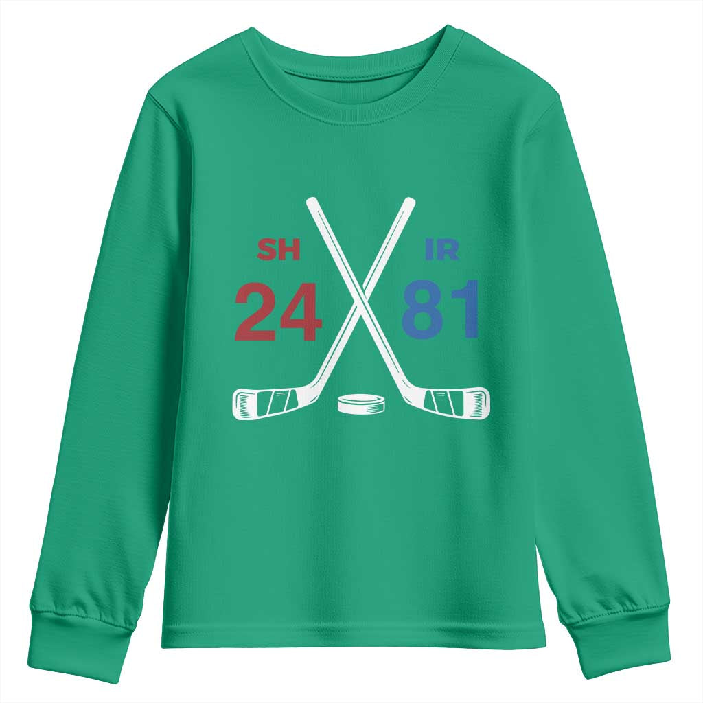 Funny Romance Hockey Youth Sweatshirt 24 81 Numbers Sport Ice Hockey Team - Wonder Print Shop