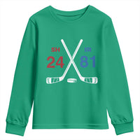 Funny Romance Hockey Youth Sweatshirt 24 81 Numbers Sport Ice Hockey Team - Wonder Print Shop