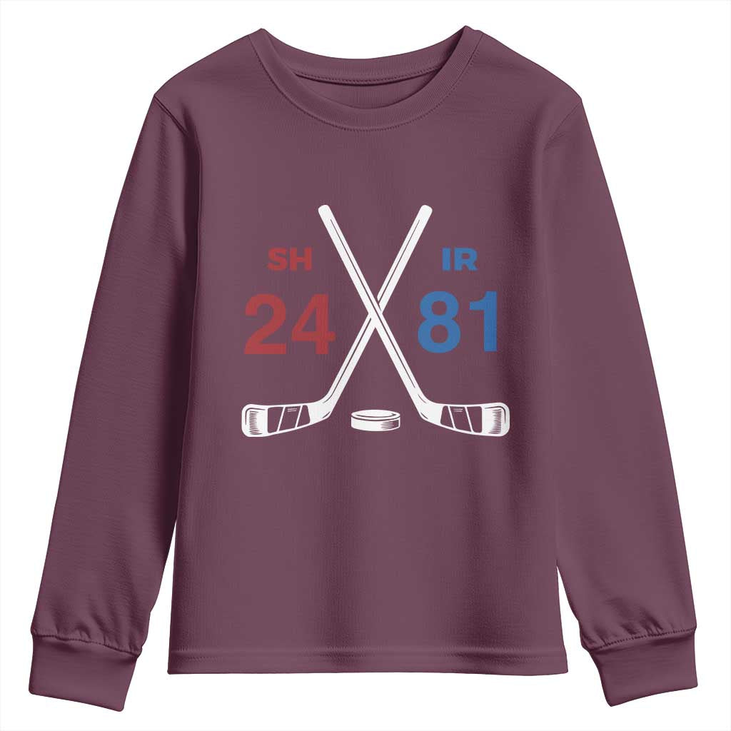 Funny Romance Hockey Youth Sweatshirt 24 81 Numbers Sport Ice Hockey Team - Wonder Print Shop