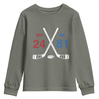 Funny Romance Hockey Youth Sweatshirt 24 81 Numbers Sport Ice Hockey Team - Wonder Print Shop
