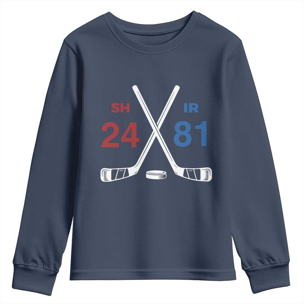 Funny Romance Hockey Youth Sweatshirt 24 81 Numbers Sport Ice Hockey Team - Wonder Print Shop