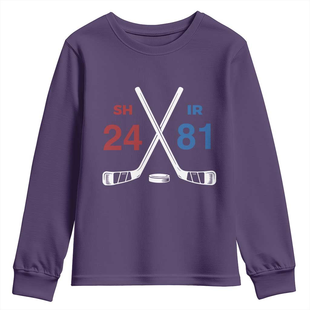 Funny Romance Hockey Youth Sweatshirt 24 81 Numbers Sport Ice Hockey Team - Wonder Print Shop