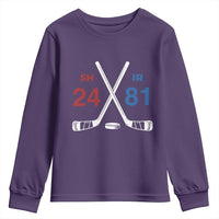 Funny Romance Hockey Youth Sweatshirt 24 81 Numbers Sport Ice Hockey Team - Wonder Print Shop