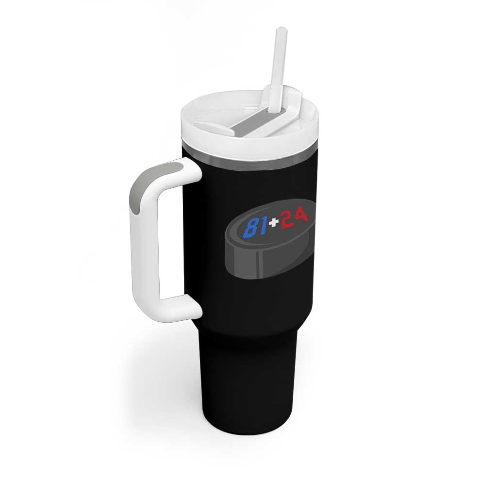 Funny Romance Hockey Lover Tumbler With Handle 24 81 Jersey Numbers Sport - Wonder Print Shop
