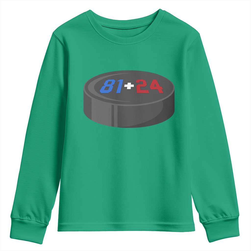 Funny Romance Hockey Lover Youth Sweatshirt 24 81 Jersey Numbers Sport - Wonder Print Shop