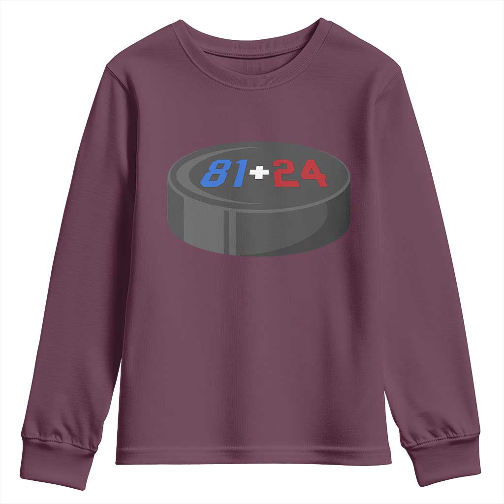 Funny Romance Hockey Lover Youth Sweatshirt 24 81 Jersey Numbers Sport - Wonder Print Shop