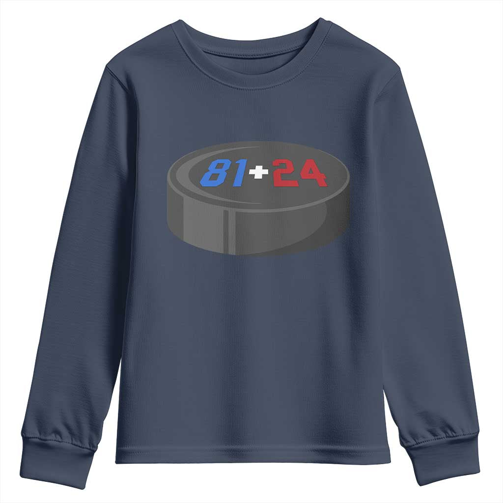 Funny Romance Hockey Lover Youth Sweatshirt 24 81 Jersey Numbers Sport - Wonder Print Shop