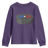 Funny Romance Hockey Lover Youth Sweatshirt 24 81 Jersey Numbers Sport - Wonder Print Shop