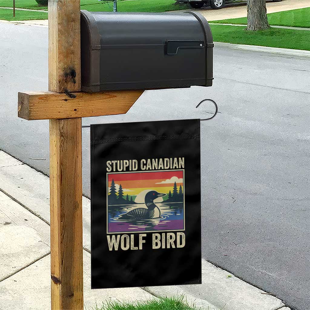 Stupid Canadian Wolf Bird Garden Flag Funny Common Loon Meme LGBT Hockey - Wonder Print Shop