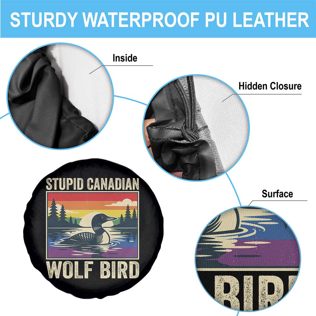 Stupid Canadian Wolf Bird Spare Tire Cover Funny Common Loon Meme LGBT Hockey - Wonder Print Shop