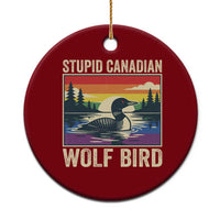 Stupid Canadian Wolf Bird Ceramic Ornament Funny Common Loon Meme LGBT Hockey - Wonder Print Shop