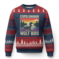 Stupid Canadian Wolf Bird Ugly Christmas Sweater Funny Common Loon Meme LGBT Hockey - Wonder Print Shop