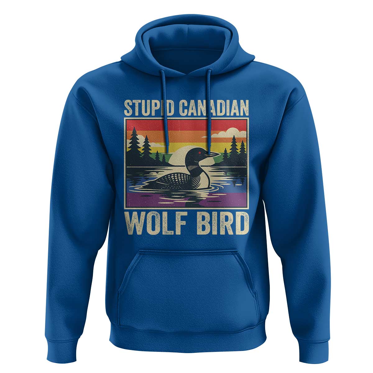 Stupid Canadian Wolf Bird Hoodie Funny Common Loon Meme LGBT Hockey - Wonder Print Shop