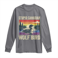 Stupid Canadian Wolf Bird Long Sleeve Shirt Funny Common Loon Meme LGBT Hockey - Wonder Print Shop
